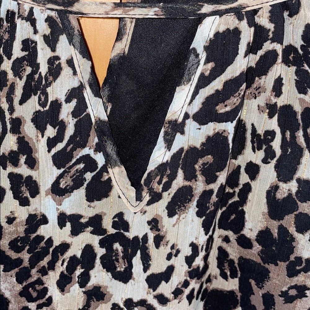 Leopard Print Cold Shoulder Top - image 4